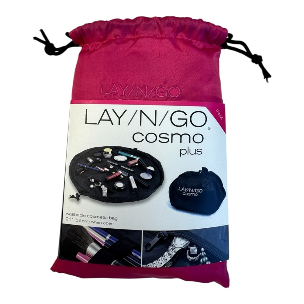 NWT Lay-n-Go COSMO Deluxe (21") Travel Drawstring Washable Cosmetic Makeup Bag